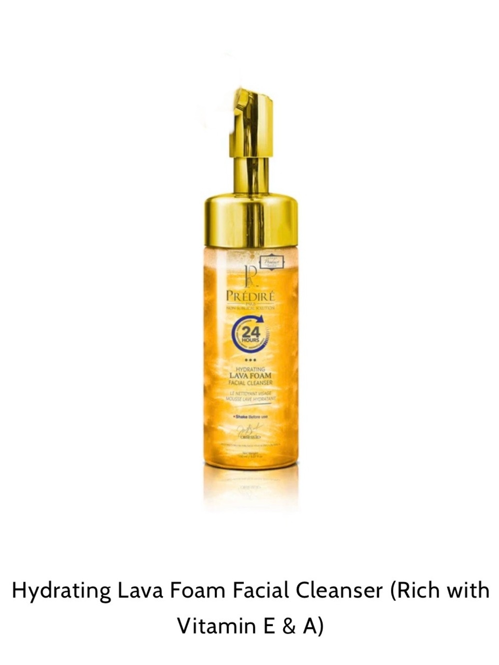 Prédiré Hydrating Lava Foam Facial Cleanser - Gold